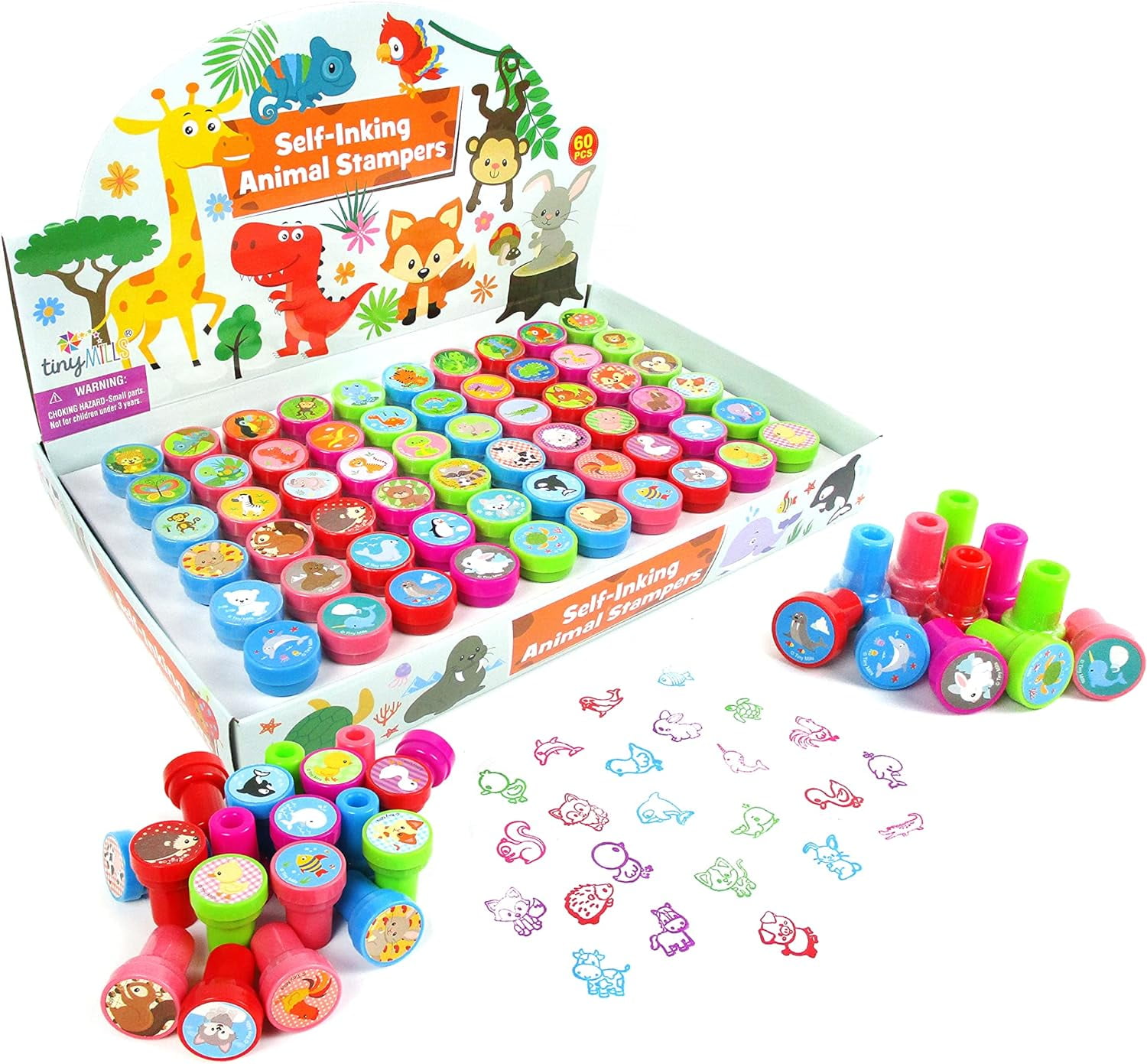 Melissa & Doug Ensemble de tampons en bois, Favorite Things – 26 tampons en bois, tampon encreur 4 couleurs, projets artistiques pour enfants, tampons avec encre lavable, pour enfants à partir de