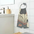 thumbnail image 3 of Yayeee 2 Pack Hand Towels for Bathroom 100% Cotton 16" x 28" Soft Absorbent Kitchen Towel, Black Halloween Cat, 3 of 7