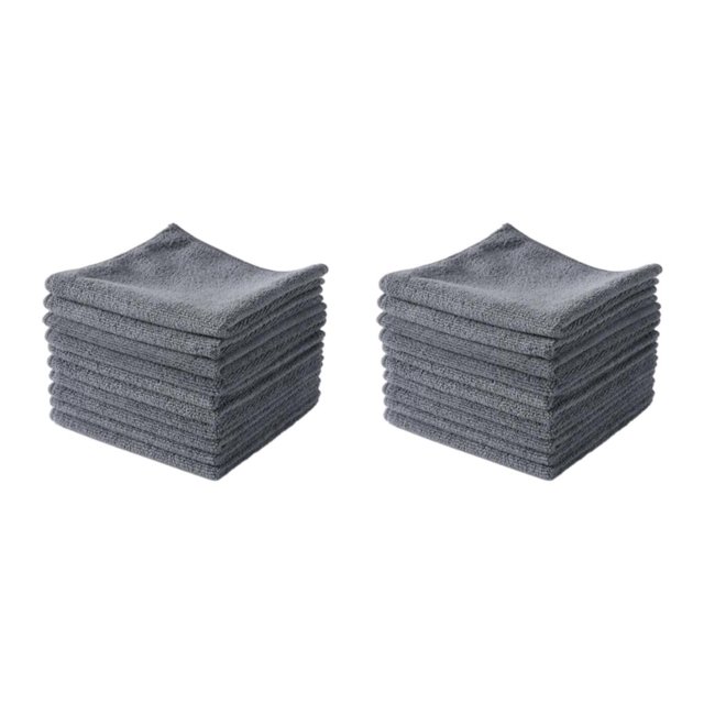 Ounissouiy 10 piezas paños de limpieza muy absorbentes toalla múltiple para limpieza de cocina y hogar toalla de limpieza gris 30*30cm Gris 30*30cm 2Conjunto
