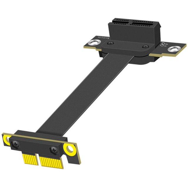 Cable de extensión PCIE 1X de 90 grados, cable elevador PCI-3.0 1X macho a PCI-E 1X adaptador de extensión de 10 cm