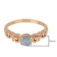 thumbnail image 3 of 925 Sterling Silver Rose Vermeil Opal Cushion 6mm Women's Solstic Valentines Day Gifts Ring, 0.75 Ct, 3 of 4