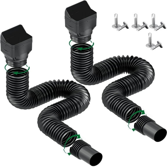 2xRain Gutter Downspout Extensions (Fit 4" x 3" downspouts)