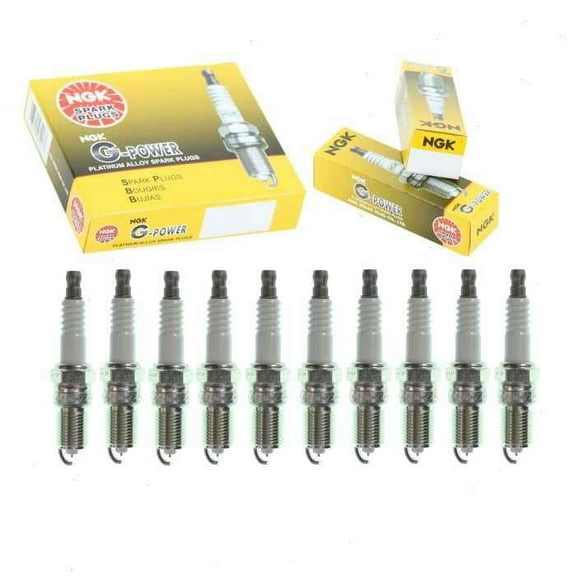 10 pc NGK G-Power Spark Plugs compatible with Ford F-250 Super Duty 6.8L V10 1999-2004