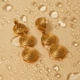 thumbnail image 3 of PISONIC Boho Hammered Dangling Earrings for Women Modern Statement Finish Dangle Drop Earrings Jewelry, 3 of 6