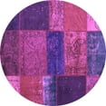thumbnail image 1 of Ahgly Company Indoor Round Patchwork Purple Transitional Area Rugs, 8' Round, 1 of 4