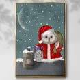 thumbnail image 2 of Christmas Santa Owl - Framed Gallery Wrapped Holiday Canvas - 17 x 25 - Gold Frame, 2 of 8