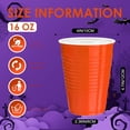 thumbnail image 4 of JJEAN-120 pcs 16 oz Orange plastic cups Halloween plastic Disposable cups orange Party Cups for drinking Tastings served Snacks Barbecues Picnics, 4 of 4