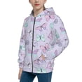 thumbnail image 2 of Kdxio Purple Butterfly Pattern Kids Boys Girls Zip Up Hoodie 3D Printed Hooded Sweatshirt Hoody Coat with Pocket 7-12 Y-Small, 2 of 6