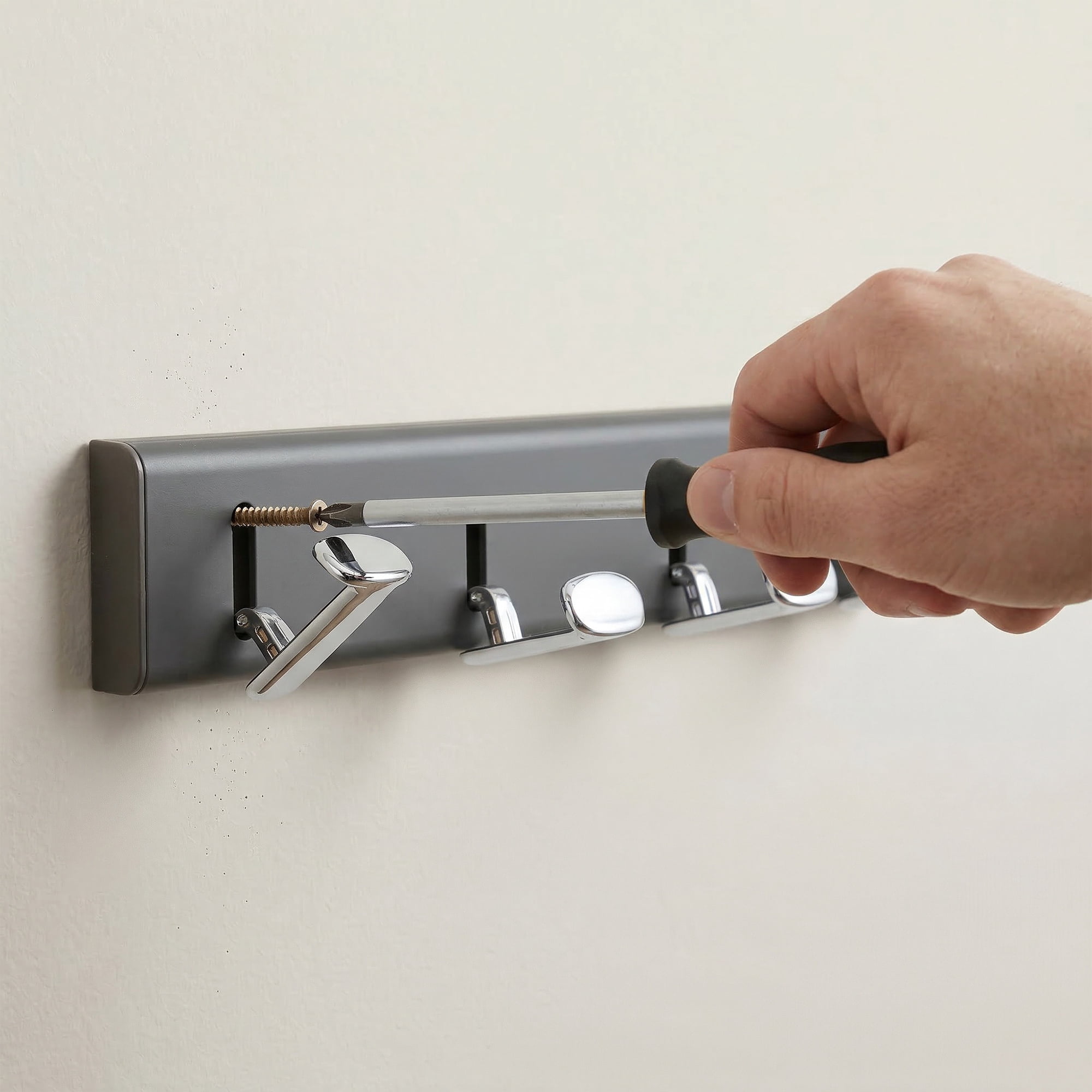 Unique Bargains Coat Rack Wall Mount Aluminum Hook for Entryway Gray 11.2"x2.2"