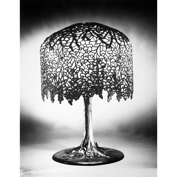 Tiffany Lamp. /Nwisteria Leaded Glass And Bronze Table Lamp In The Form Of A Tree, By Louis Comfort Tiffany, C1900. Poster Print by (18 x 24)