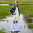 thumbnail image 2 of Krdevn Kids Knee High Rain Boots Waterproof Rubber Pull On Outdoor Boots for Play,5.5-6 Years, 2 of 5
