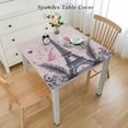 thumbnail image 2 of Eiffel Tower Flower Square Table ClothStain Resistant Tablecloth Decorative Table Cover for Wedding Dining Party, 2 of 7