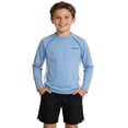 thumbnail image 2 of Rvasteizo Kids Long Sleeve Shirt Solid Raglan Crew Neck Long Sleeve Breathable Breathable Knit Tee for Boys Girls Summer training Wear, 2 of 5