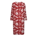 thumbnail image 6 of FOR U DESIGNS Snowman Holly Red Print Womens Nightgown Zip Up Long Sleeve House Dresses for Women with Pockets, Breathable Elastic Fabric Robes for Women Christmas Decoration Mumu Dress, XL, 6 of 8