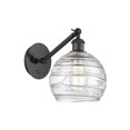 thumbnail image 1 of 317-1W-BK-G1213-8-LED-Innovations Lighting-Athens - 1 Light Wall Sconce In Industrial Style-12.38 Inches Tall and 8 Inches Wide Matte Black Clear Deco, 1 of 1