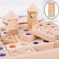 thumbnail image 4 of Juego de bloques de construcción de juguete de madera, rellenos, bloques de de coloridos, bloques apilables, juguetes para desarrollar la percepción del Color 5 piezas de Hugo Bloques de apilamiento de arco iris, 4 of 8