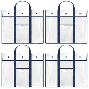 NUAHRHY 4pcs Art Portfolio Bag - Durable & Large Capacity PVC Art Portfolio Storage Pouch Poster Bag Organizer with Pocket - Portable Bulletin Board Holder for Teacher Classroom