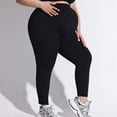 thumbnail image 2 of Gyujnb Plus Size Over Belly Maternity Leggings High Waist Full Support Soft Seamless Stretchy Yoga Sports Pregnancy Ankle Length Pants,XXL, 2 of 5