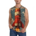 thumbnail image 1 of Fotbe Rusty Rocket Launch Men's Camiseta sin Mangas Estampada para Hombres, Playera Casual para Gimnasio, Entrenamiento, Playa-Medium, 1 of 7