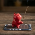 thumbnail image 3 of Trayknick Cute Funny Incense Holder Multifunctional Ceramic Cartoon Cat Incense Holder for Home Decoration Adorable Funny Incense Stick Holder for Stress Relief, 3 of 8