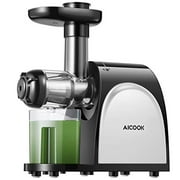 Juicer, Aicook Slow Masticating Juicer, Cold Press Juicer Machine Easy to Clean, Higher Juicer Yield and Drier Pulp, Juice Extractor with Quiet Motor and Reverse Function, BPA-Free, with Recipes