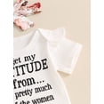 thumbnail image 5 of Argulvti Infant Baby Girls Summer 3PCS Sets Cotton Short Sleeve Ruffle Romper Tops Floral Flared Pants Headband Sets, 5 of 8