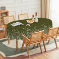 thumbnail image 3 of Spring Summer Tablecloth 60×84 Inch Oval, Wild Flowers Floral Moss Green Washable Seasonal Table Cover for Party Picnic Dinner Decor, 3 of 6