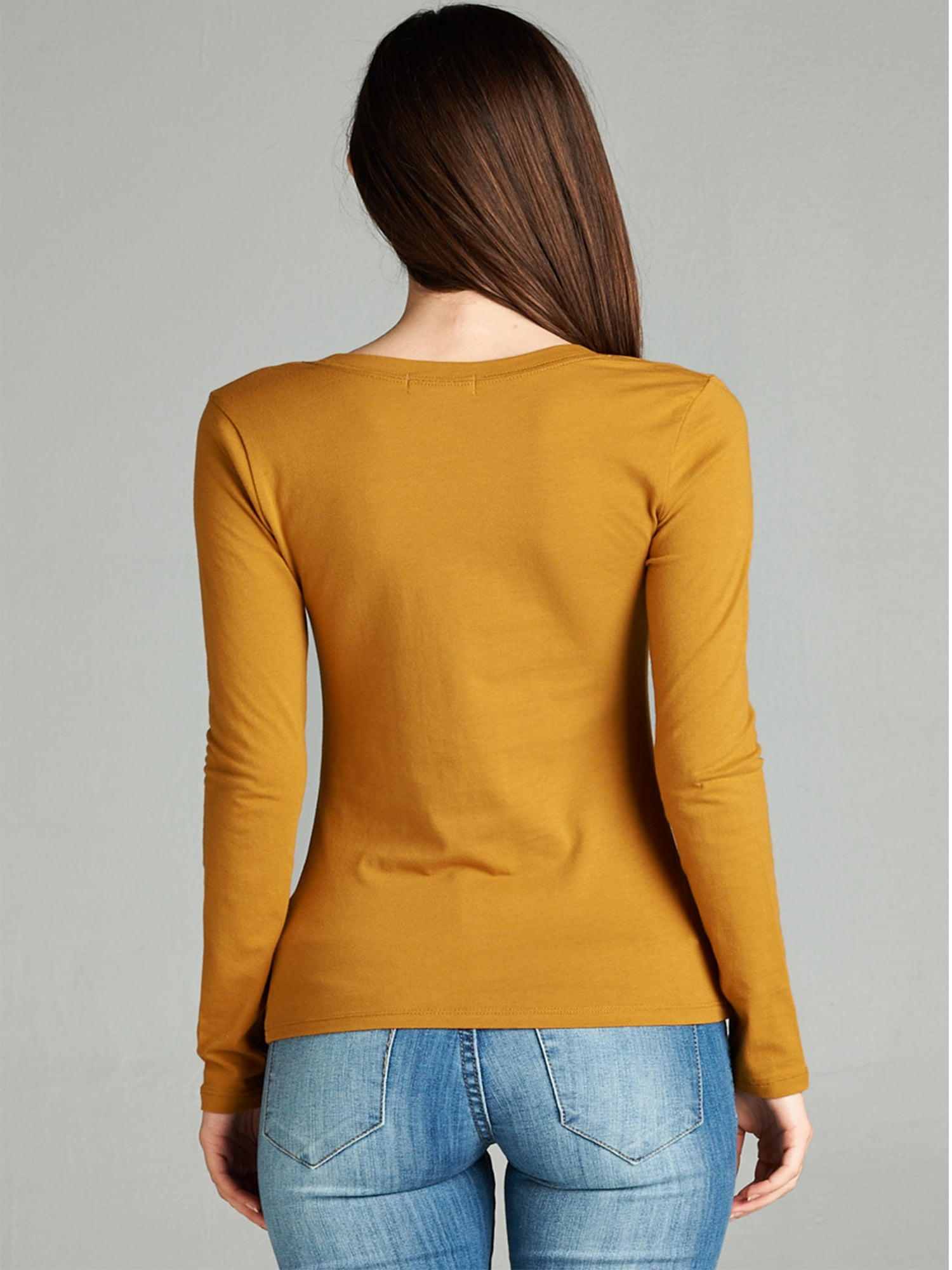 mustard yellow long sleeve top
