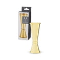 thumbnail image 1 of Viski Japanese Style Double Jigger for Cocktails, Bar Kit Essential, 1oz and 2oz with Interior Measurements, Gold, 1 of 10