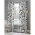 thumbnail image 4 of Blue Yellow Coastal Sheer Curtains for Living Room Bedroom Summer Shell Starfish Ocean Sheer Curtains 96 Inch Long 2 Panels Set Light Filtering Curtain Window Treatments Drapes for Dining Room, 4 of 6