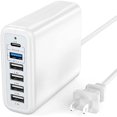 thumbnail image 1 of USB C Charging Station Fast Wall Charger USBC Charging Power Hub for Multiple Device Desktop Charge Block 6 Ports 100W Pd3.0 Rapid Strip Adapter Compatible with iPhone15 iPad Galaxy Smart Cell Phone, 1 of 1