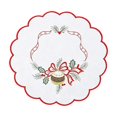 thumbnail image 2 of Cififendec Christmas Embroidered Placemat, 11.81", Christmas Scalloped Edge Table Mat for Candle Centerpiece Arranging and Tabletop Decoration, 2 of 7