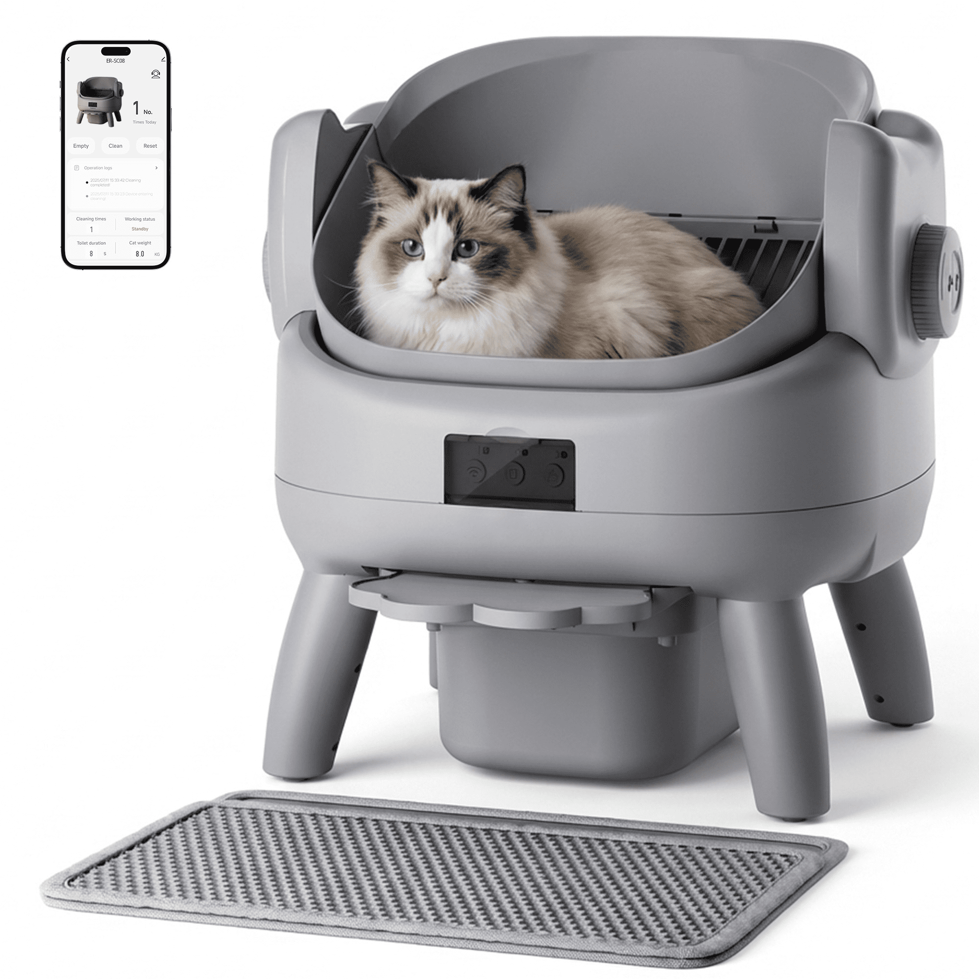 Amicura Cura 2 Automatic Self-Cleaning Cat Litter Box, 65+12L