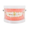 thumbnail image 2 of Unique Bargains 1 Pc Fake Grills Hip Hop Hollowout Five-Pointed Star Teeth Grillz Gold Tone, 2 of 6