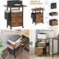 thumbnail image 1 of 2 Fabric Drawer File Cabinet With 24'' Extended Tabletop Mobile Filing Cabinet Rolling Vertical File Cabinet With Storage Bag Printer Stand Fits A4/Letter Size Home Office Light Brown, 1 of 4