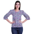thumbnail image 1 of Moomaya Blouses pour Femmes Hauts Mode Imprimé Manches Évasées Robe Vêtements Décontractés, 1 of 4