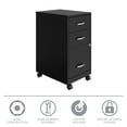 thumbnail image 6 of Space Solutions 18" Deep 3 Drawer Mobile Letter Width Vertical File Cabinet, Black, 6 of 17