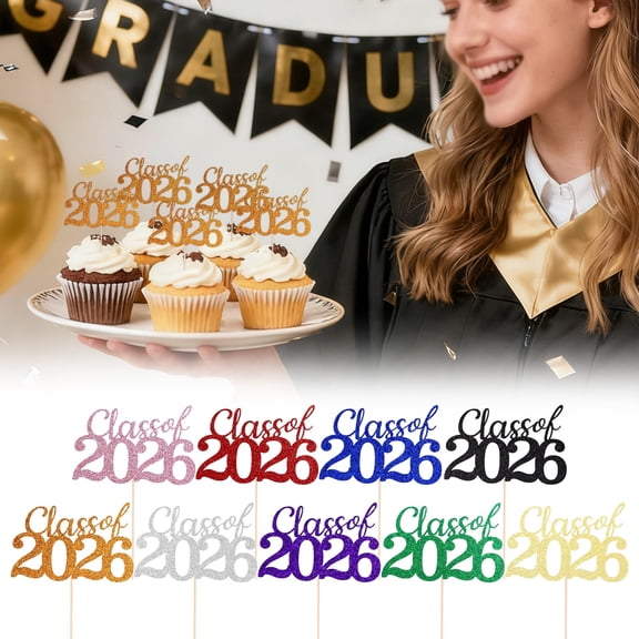 Class Of 2026 Cake Topper Congrats 2026 Cake Décor Congrats Grad Happy Graduation High School/Senior/ Graduation Decorations