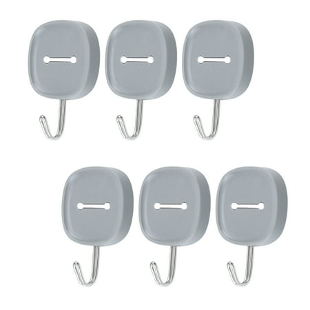 

LC LICTOP 6Pcs Clothes Hooks Self-Adhesive Hooks for Bathroom Kitchen Bedroom Grey