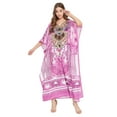 thumbnail image 2 of Robe Kaftan Longue Décontractée Ample à Manches Kimono pour Femmes Grande Taille, Tenue de Villégiature, Robe de Soirée, Fête, Été, Plage, Couvre-Maillot, 2 of 6