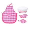 thumbnail image 3 of Juego de cocina para niños Sunnimix Delantal y gorro de cocinero para niños escocesa roja, 3 of 8