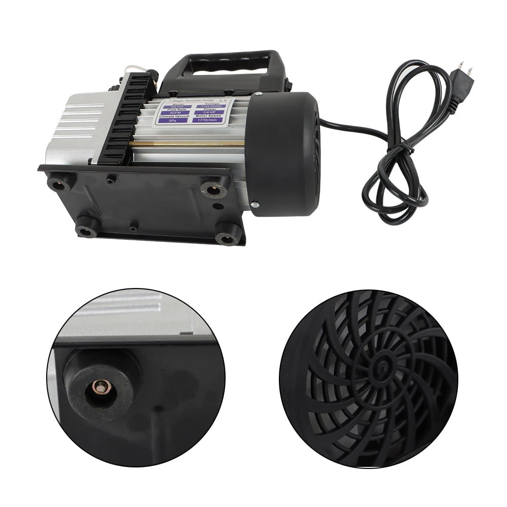 Handdo 3 CFM Air Vacuum Pump Combo AC Gauge Set  HVAC + R134A Kit 5pa 1720 RPM