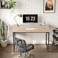 thumbnail image 2 of YRLLENSDAN 47 inch Computer Desk,Office Desk with Metal Frame,Modern Simple Style for Home Office Study,Writing for Small Space, Brown, 2 of 8