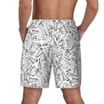 thumbnail image 4 of Goofa Black White Music Printed Men's Swim Trunks Board Shorts Quick Dry Mens Swimming Trunks with Compression Liner,Breathable Fit Hawaii Beach Shorts-, 4 of 9