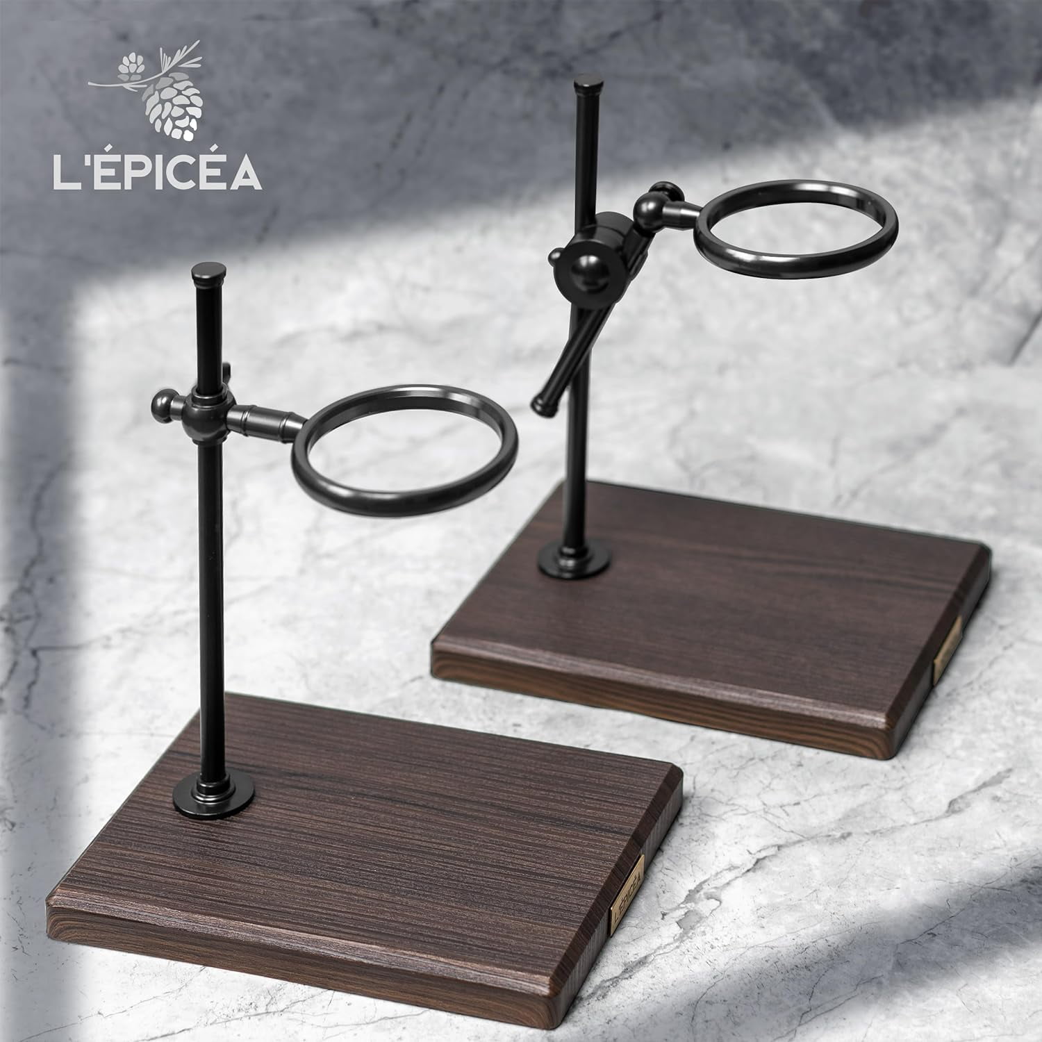 L'ÉPICÉA Pour Over Coffee Maker Set,Pour Over Coffee Maker with Stand,Adjustable Stainless Steel Stand(Black)