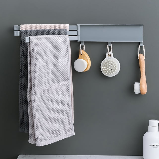 Agiferg Non Perforated Rotary Towel Rack Wall Mounted Shelf For Bathroom