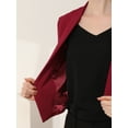 thumbnail image 6 of Women's Work Office Blazer Collarless Business Casual Suit Jacket Cropped Blazer XS Deep Red, 6 of 8