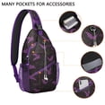 thumbnail image 2 of Sling Backpack,Halloween Bat Camouflage Pattern Sling Bag with Water Bottle Holder,Waterproof Sling Bag for Men/Women with Headphone Jack for Hiking,Travel, 2 of 6