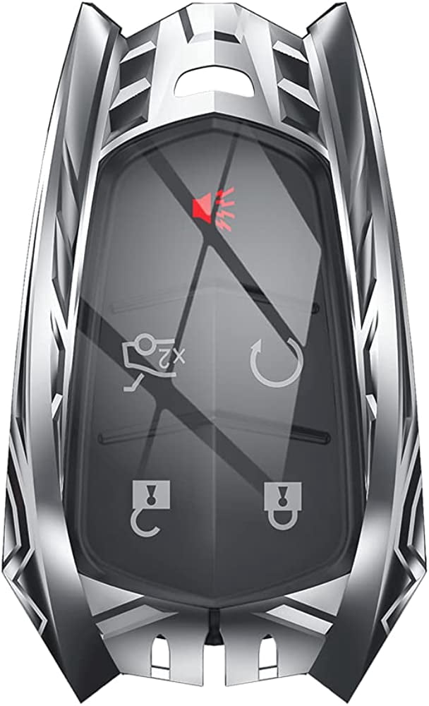Metal Key Fob Cover for Cadillac, for 2015-2019 Cadillac Escalade CTS SRX XT4 ATS STS CT6 SRX 5-Buttons Full Protection