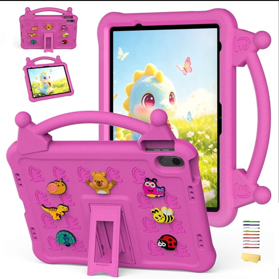 Mynvo Kids Stand Case for iPad (A18) 12th Gen 2026/iPad (A16) 11th Generation 11 inch 2025 & iPad 10th Gen 10.9 inch 2022 /iPad Air 11 inch Case (M4/M3/M2) 2026/2025/2024 with Kickstand/Handle, Rose